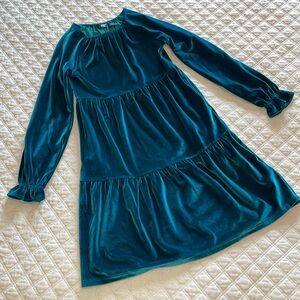 LANDS END Girls Velvet Dress Size L (10-12)